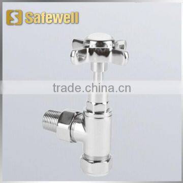 C.P.Polished angled radiator valve