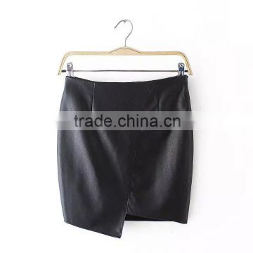 wholesale clothing cropped PU skirt