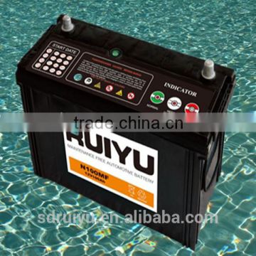 Korea quality on automobiles N100 12V 100AH car battery