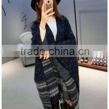 New Nepal Block Poncho Cape Blanket Scarf Wrap Heavy Warm photo-5