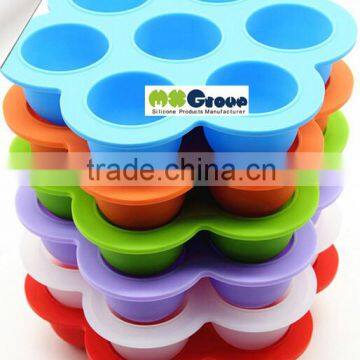 silicone baby food container With Silicone Clip On Lid BPA Free