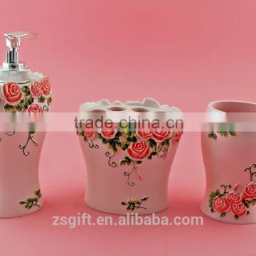 Chinese Factory produce polyresin bathroom set,bathroom accessory set home bathroom accessory set