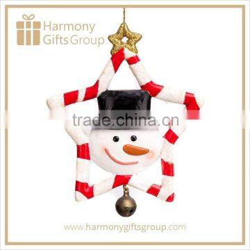 Cute Resin Snowman Candy Cane Holiday Decoration