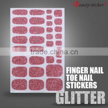 2016 New Custom Glitter Printer Nail Sticker And All Kinds Of Colors Nail Wraps