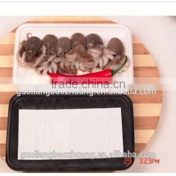 Supermarket Display Disposable Plastic Frozen Meat Containers With Soaker Pads