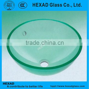 Hexad Tempered Colored Round Glass Wash Basin