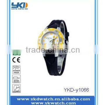 plastic case silicone band wrist watch for sale