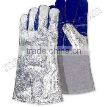 Blue Silver Fire Heat High Protection Welding Gloves