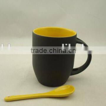 Creative Magic 11 oz Color Changing Matte Outer Black and Inner Color Ceramic Coffee Mug Eiyh Inserting Spoon photo-5