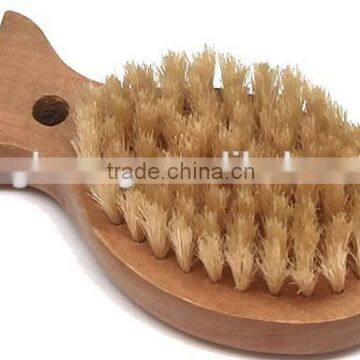 Wooden nail brush with bristle