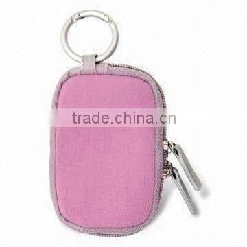 2016 Beautiful Pink Cute Neoprene Coin Pouch with Zippe and Hook