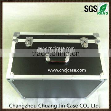 Big black aluminum instrument case with portable,custom aluminum case with EVA model