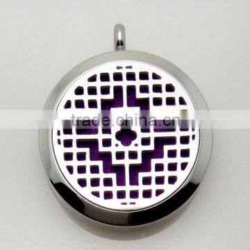 Exclusive Design Silver Streel Pendant Aroma Locket Diffuser Necklace Essential Oil Locket