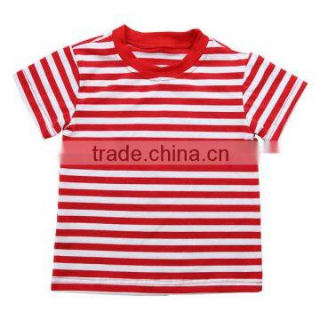 Kaiyo new design custom t-shirt boutique stripe round collar short sleeve baby t-shirt OEM factory direct sale kids clothing