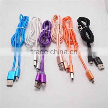 High Quality 1.5M Galvanized Copper For Samsung V8 Nylon Braided USB Cable/Phone Charger Cable