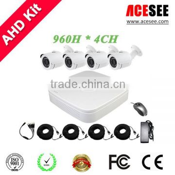 2015 Factory Price 4CH AHD dvr KIT 4PCS 720P IR Outdoor Weatherproof 24 LEDs cctv camera system