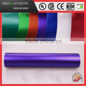 Purple satin chrome car wrap wholesales 1.52*20M matte purple metallic vinyl wrap