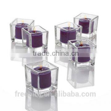 Cube Clear Glass Votive Candle Holder photo-3
