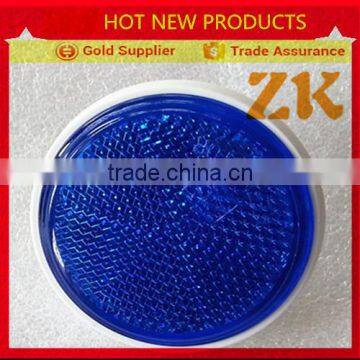 Blue round reflex plastic light reflector for heavy duty truck trailer boat