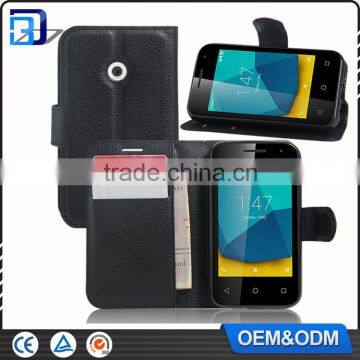 low price china mobile phone Stand Wallet Lychee Leather flip cover for Vodafone Smart First 7 VF200 leather case top selling