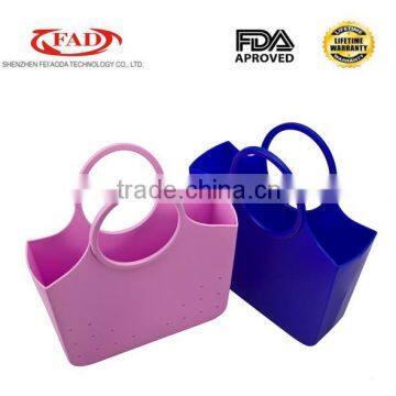 2016 hot selling fashion silicone beach waterproof woman hand bag