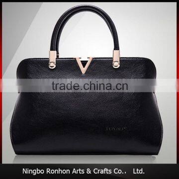 Made in China, Black Lady PU Leather Hand Bag for Tote Use