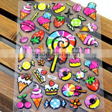 adhesive foam sticker,candy pvc sticker,puffy for kids