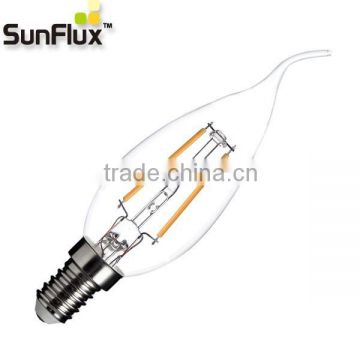 Sunflux E14 2W led filament candle bulb