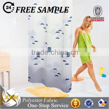 Shower curtain with matching window curtain