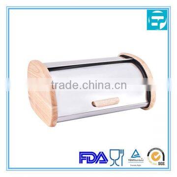 stainless steel bread case with wood side in Jiangmen factory