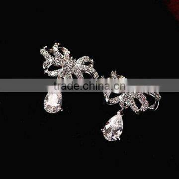 wholesale teardrop rhinestone gold and silver plating stud fashion earring designs new model earrings