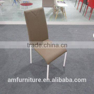 Customized pvc seat power coating white metal legs dining chairs office chairs