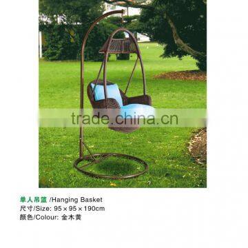 PE rattan egg chair swing for outdoor