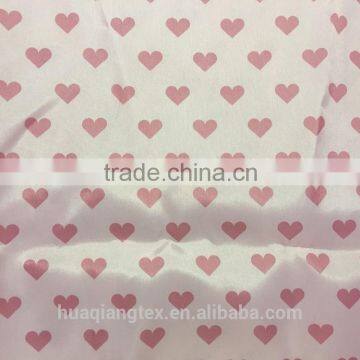 pink heart print oxford fabric bag material with pvc coating for suitcase