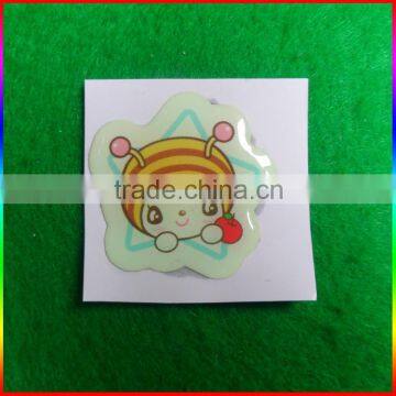 cartoon bee Glow in the Dark epoxy Sticker