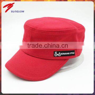 New Design OEM 100% cotton twill flat top military cap