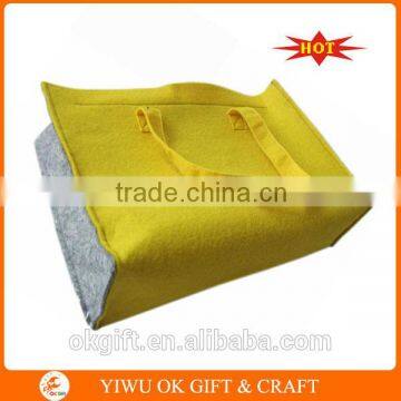 High quality yellow felt bag,felt shopping bag