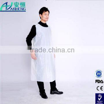 plastic apron white color embossed Low Density Polyethylene apron