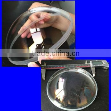 N-BK7 optical glass dome,large diameter 136mm meniscus spherical lens, dome for underwater camera