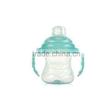 2015 Online Shopping PP Non-spill Disposable Plastic Baby Sippy Cup With Handles