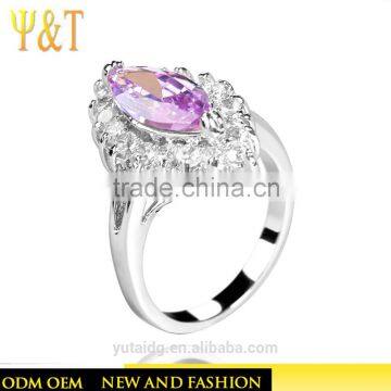 Jingli Jewelry Purple Single Stone Silver Ring For Women (YJ-407)