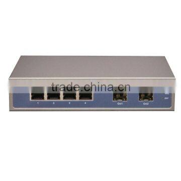 4 CH POE GE port and 2giga SFP fiber link port with external 60w power adapter