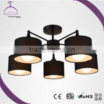 modern lighting black color fabric lamp shade ceiling light