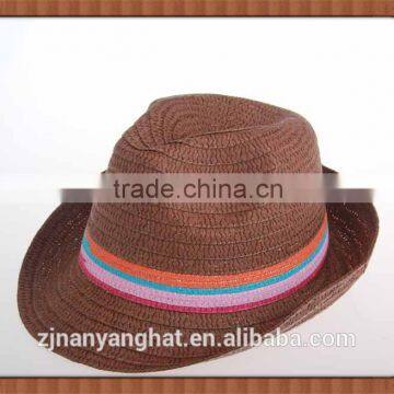 Adults group unisex gender printed ribbon paper straw panama hat