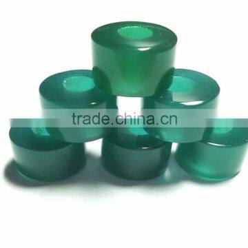 AAA Green Color Quartz Fancy Smooth Handmade Big Hole Tyre Beads photo-3