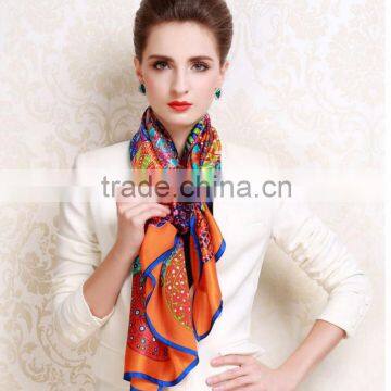 China Factory Custom Digital Print 100% Silk Scarf