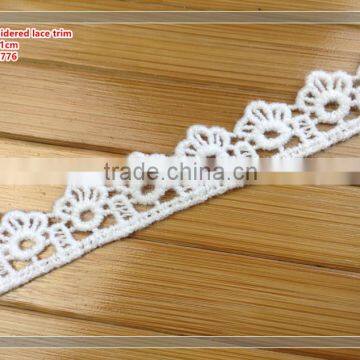 100% polyester 1cm width water soulble lace trimming