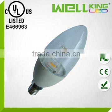 C37 E12 E14 200-400lm 3W 5W COB Led CE RoHS UL LED E12 Candle light