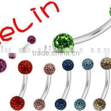 Zelin Epoxy crystal eyebrow ring body piercing jewelry