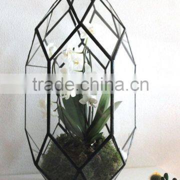 Geometric Glass Terrarium / Handmade Glass Terrarium / Modern Planter for Indoor Gardening / Stained Glass